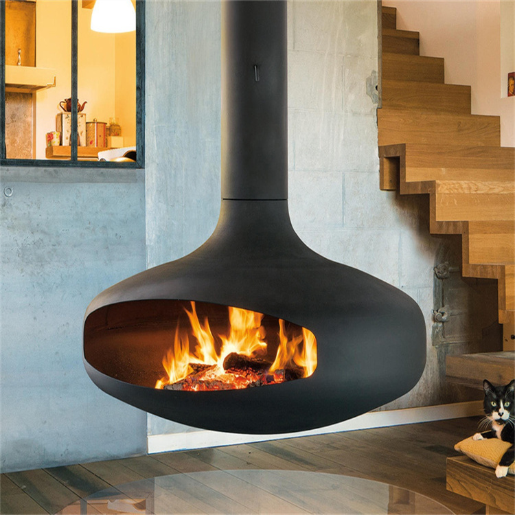 rustproof Hotel Suspended Wood Burning Stove Rotating Hanging Fireplace 1000mm