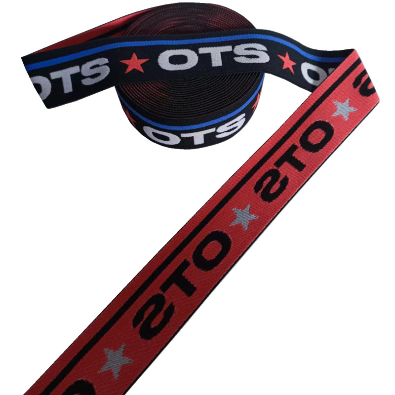 High Tenacity Jacquard Elastic Webbing 2cm-6cm Nylon Elastic Black
