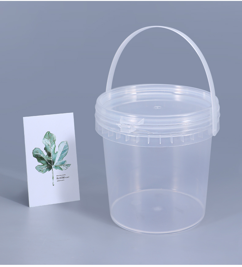 Water Round Transparent PP Plastic Pail Buckets Packaging With Lids