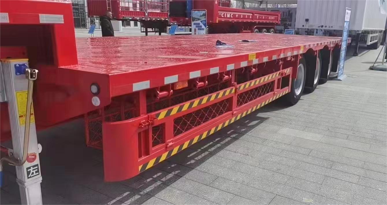 CIMC cheap 3 axles high Steel Cargo Hot Sale 20ft 40ft Container Chassis with lock Low Flat Deck transport Flatbed Semi Trailer