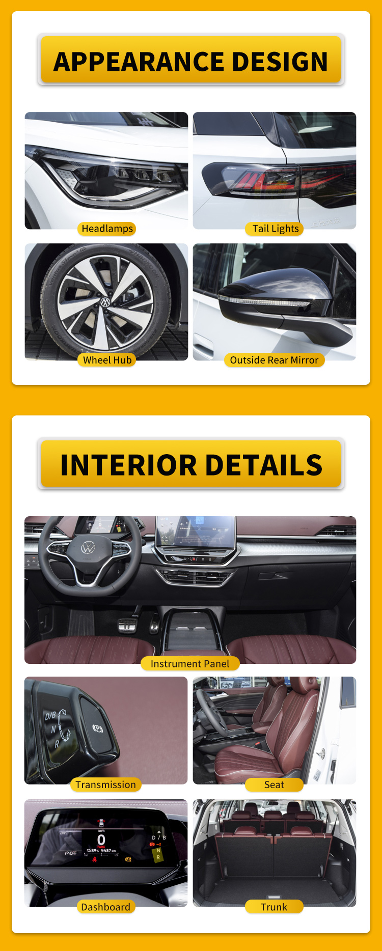 2024 EV Energy VW ID6 Car ID6 CROZZ PURE Electric Sports Vehicle Suv Electromobile 0km Range Performance and Efficiency