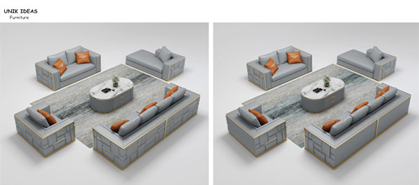 Modular Couch For Small Spaces 6 Seater Genuine Leather Sectional Sofa 3 Piece