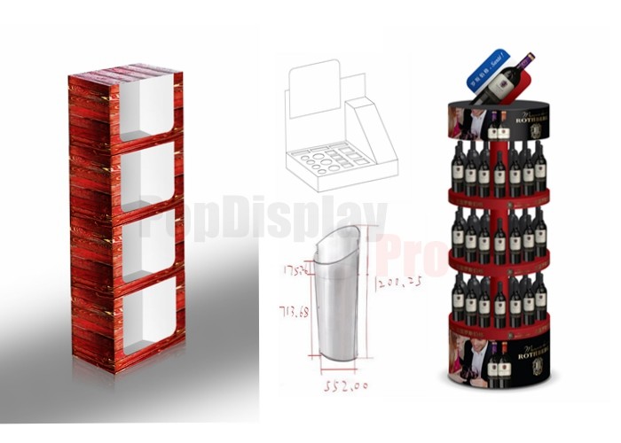 Beverage Drinks Floor Shelf Pop Up Display Stands 5 Tiers 76kgs Holding Capacity