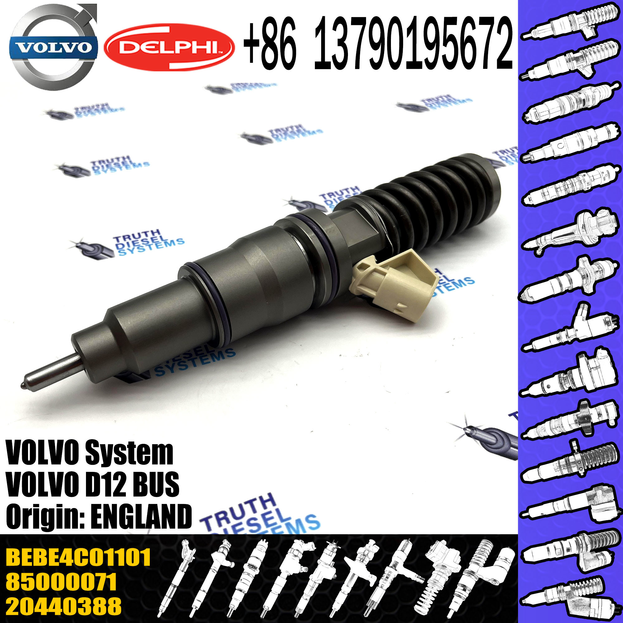 Diesel Electronic Unit Injector BEBE4C01101 For VOL Truck 85000071 VOE20440388 20440388