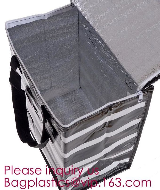 custom bulk waterproof large soft folding food delivery picnic lunch tote grocery cooler bag aluminum foil thermal bags