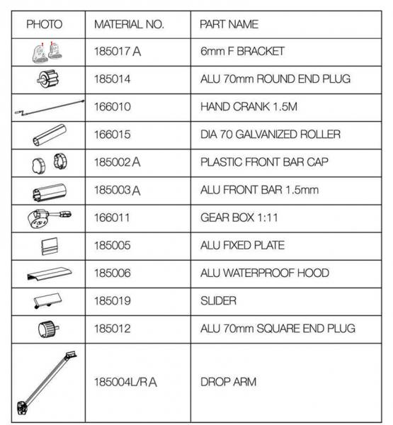 Vertical Universal Retractable Window Awnings Remote Control