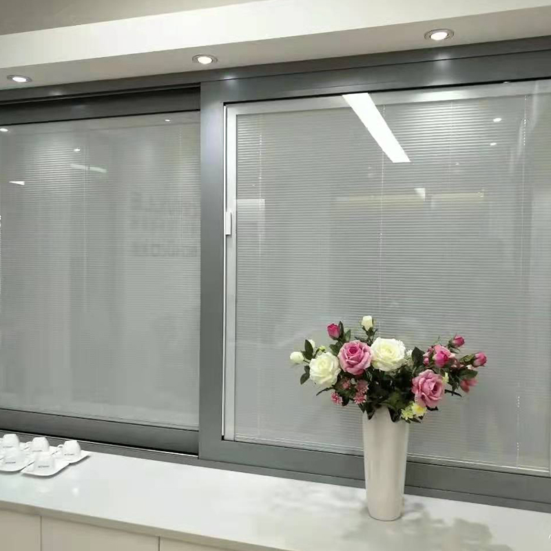 Vertical Opening Aluminium Double Glazed Venetian Blinds Window for Insulated Windows