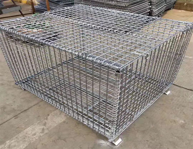 Logistics Express Sorting Storage Metal Pallet Cage Belt Pulley Foot Movable