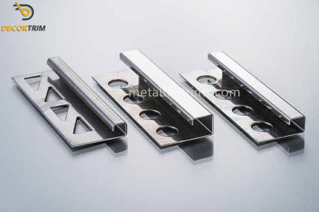 Square Edge Brushed Stainless Steel Tile Trim 10mm For Decorative