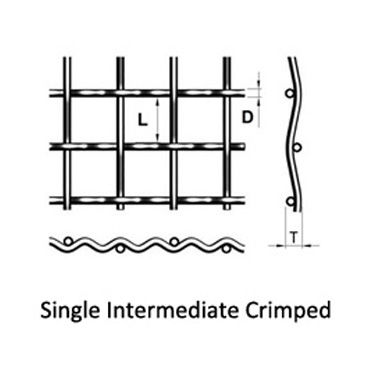 SS, Cu, Al Material Single Intermediate Crimped Wire Mesh, 4Mesh 0.6-3mm Wire