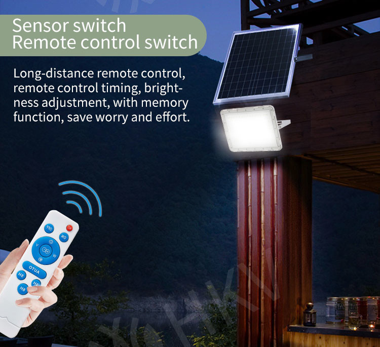 IP65 Waterproof LED Solar Powered Floodlight White Outdoor Security Lights For Home