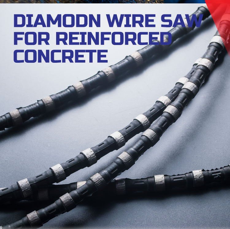 Diamond Wire Saw Reinforced Concrete Cutting Rope 11.5mm Rubber Spring Wire with Support