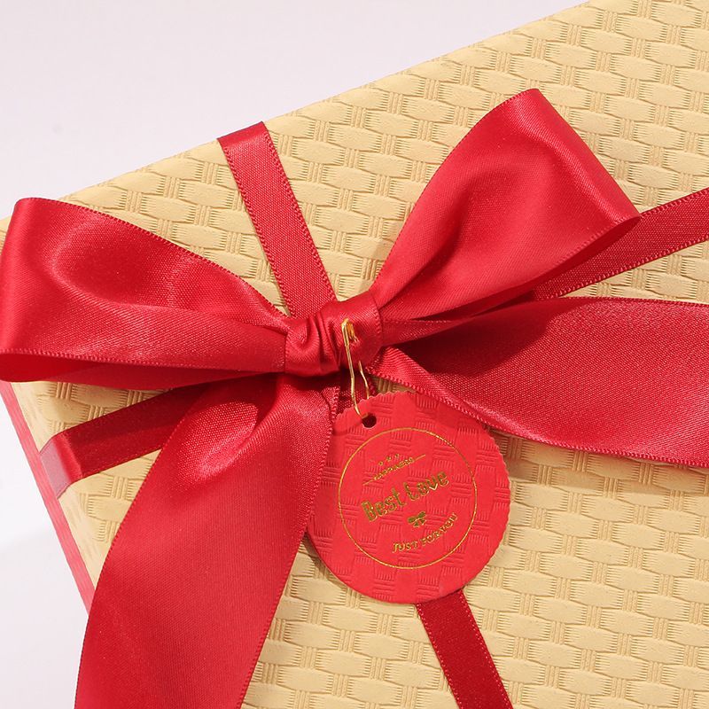 Ribbon Bow Tie Lid and Base Carton Box, Luxury Gift Paper Packaging Boxes
