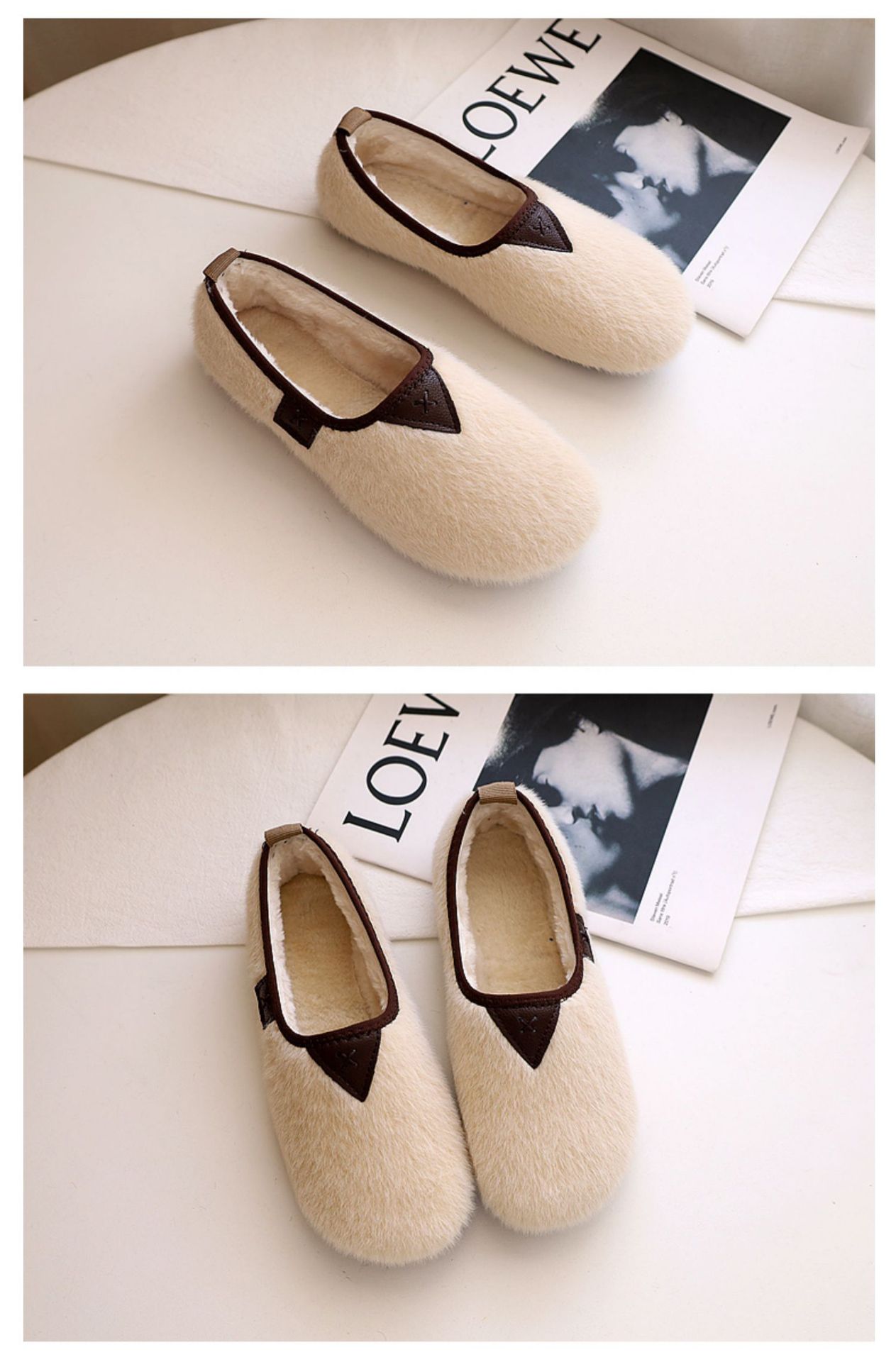Pregnant Women Cotton Soft Soled Shoes Flat Bottomed Plus Velvet Warm Peasy