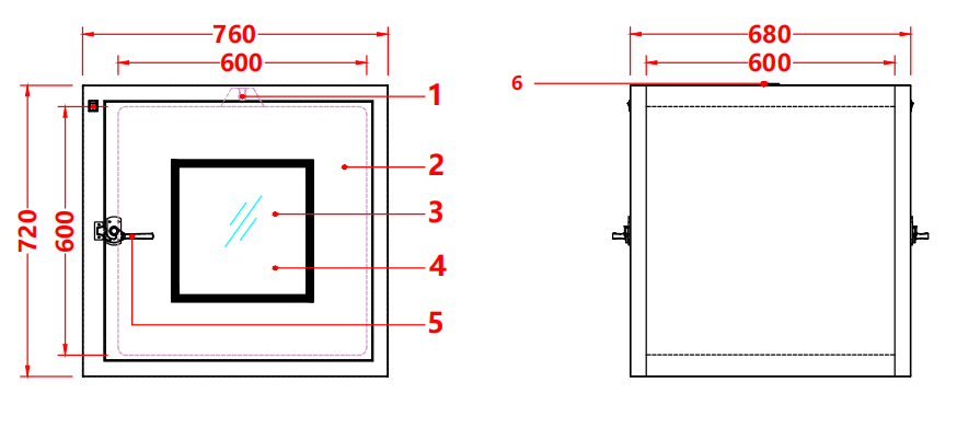 201 Stainless Flat Door Pass Box | Mechanical Interlock | 760x670x720mm