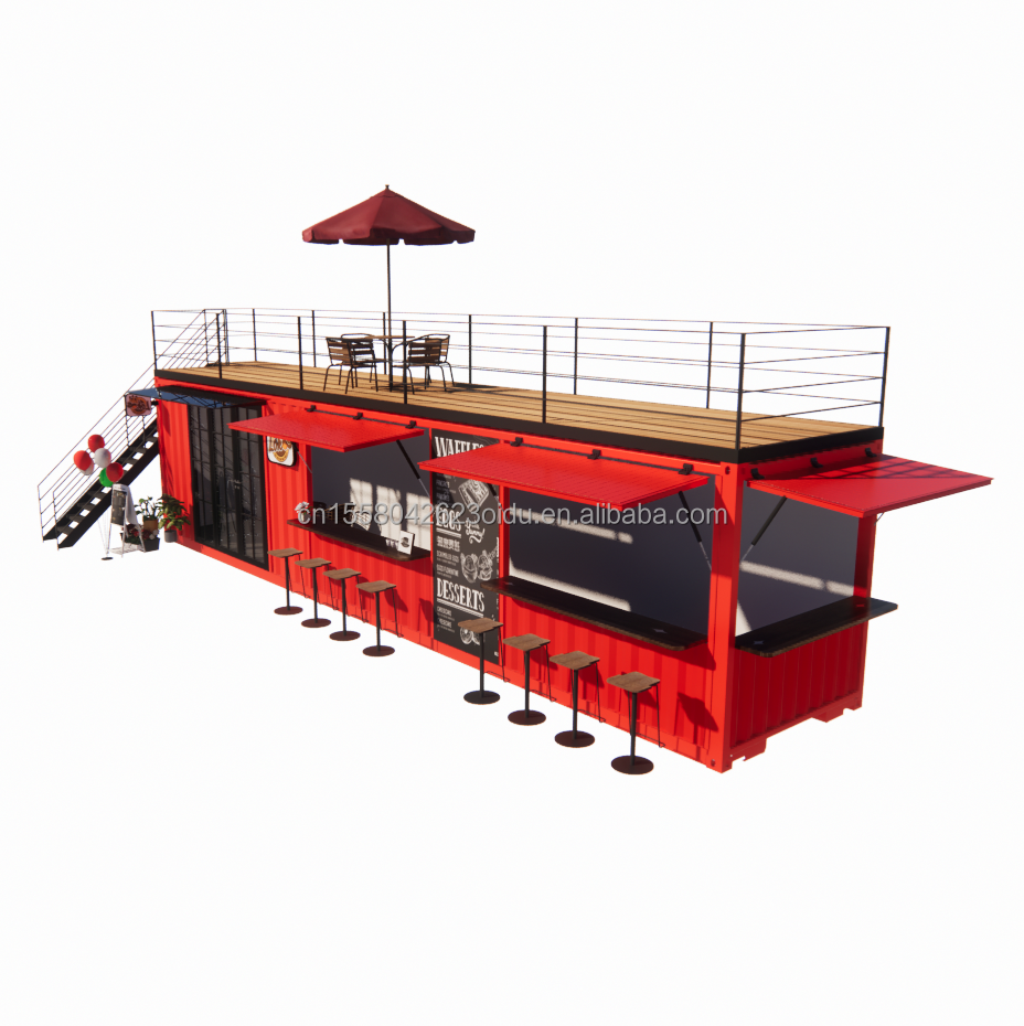 Modern Luxurious 20ft 10ft Mini Cafe Bar Restaurant House Container Coffee Shop Prefabricated Steel Interior Design for Mall