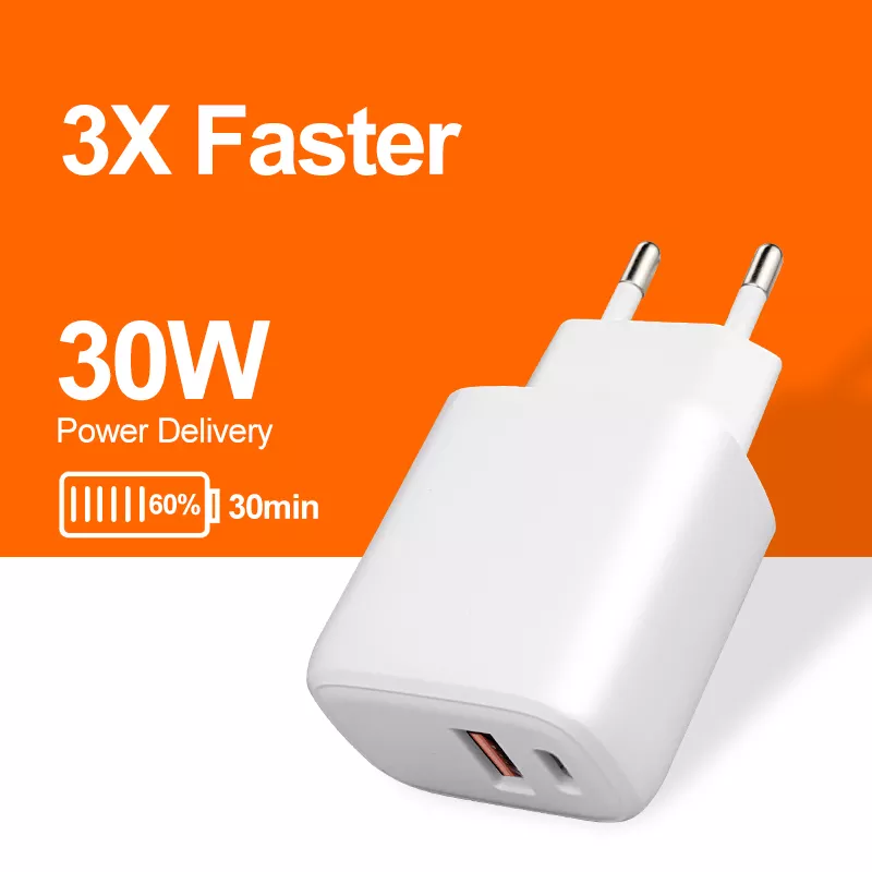 30W EU Plug Travel Charger For Fast Charging Laptops / Projectors