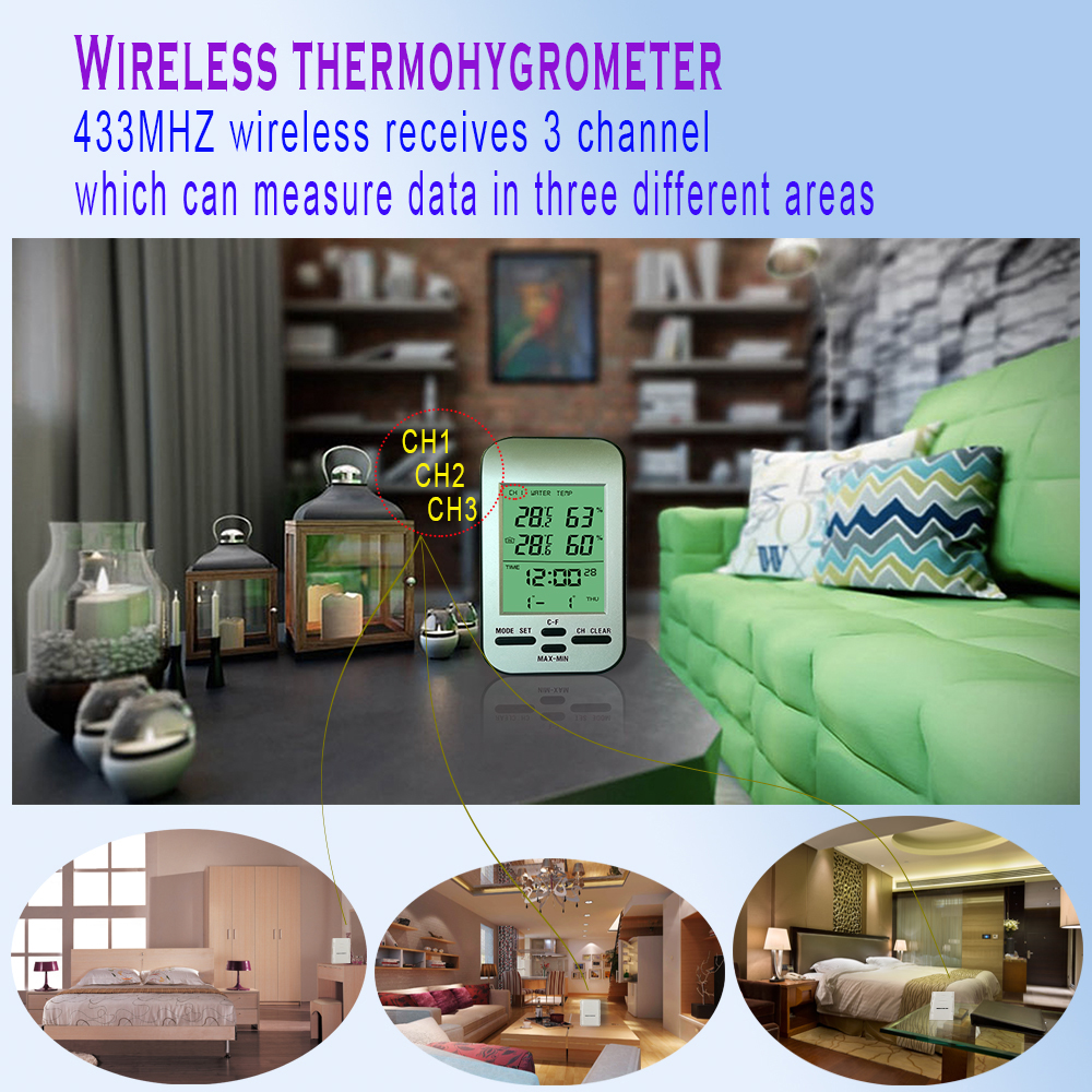 Home Wireless Temperature And Humidity Meter With Clock And Weather Forecast Function