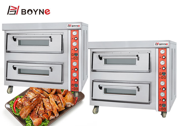 20~500°C High Temperature Stainless Steel Commercial Gas Two Deck Pizza Oven