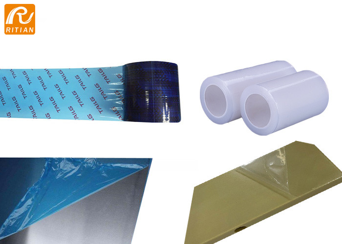 60 Micron Removal PE Surface Protective Film , Blue Protective Film RoHS Approved