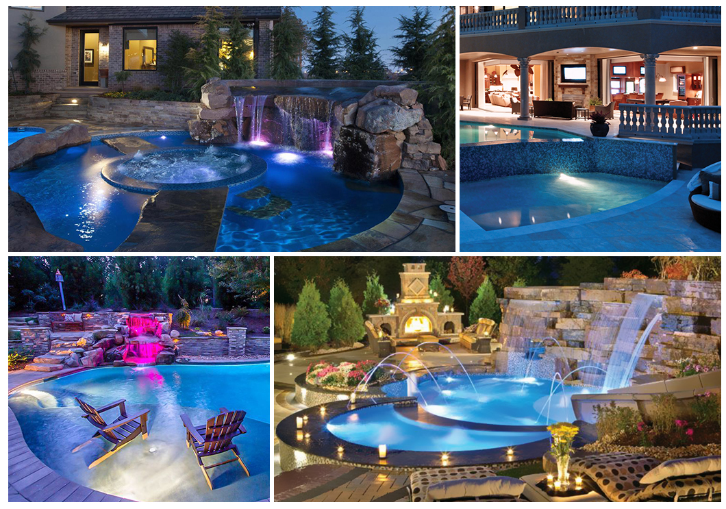 525nm Underwater Swimming Pool Lights 24W Color Changing VDE Rubber