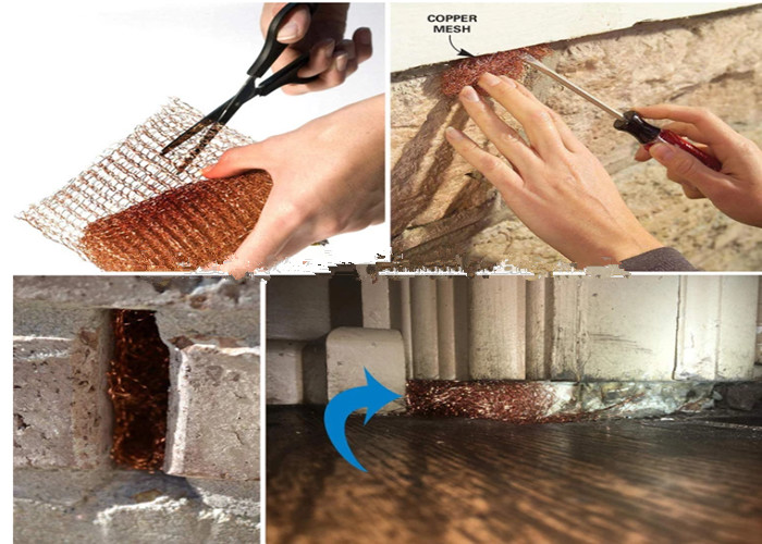 OEM Pure Copper Wire Mesh 35cm Width 30m Miter Pest / Rodent Control