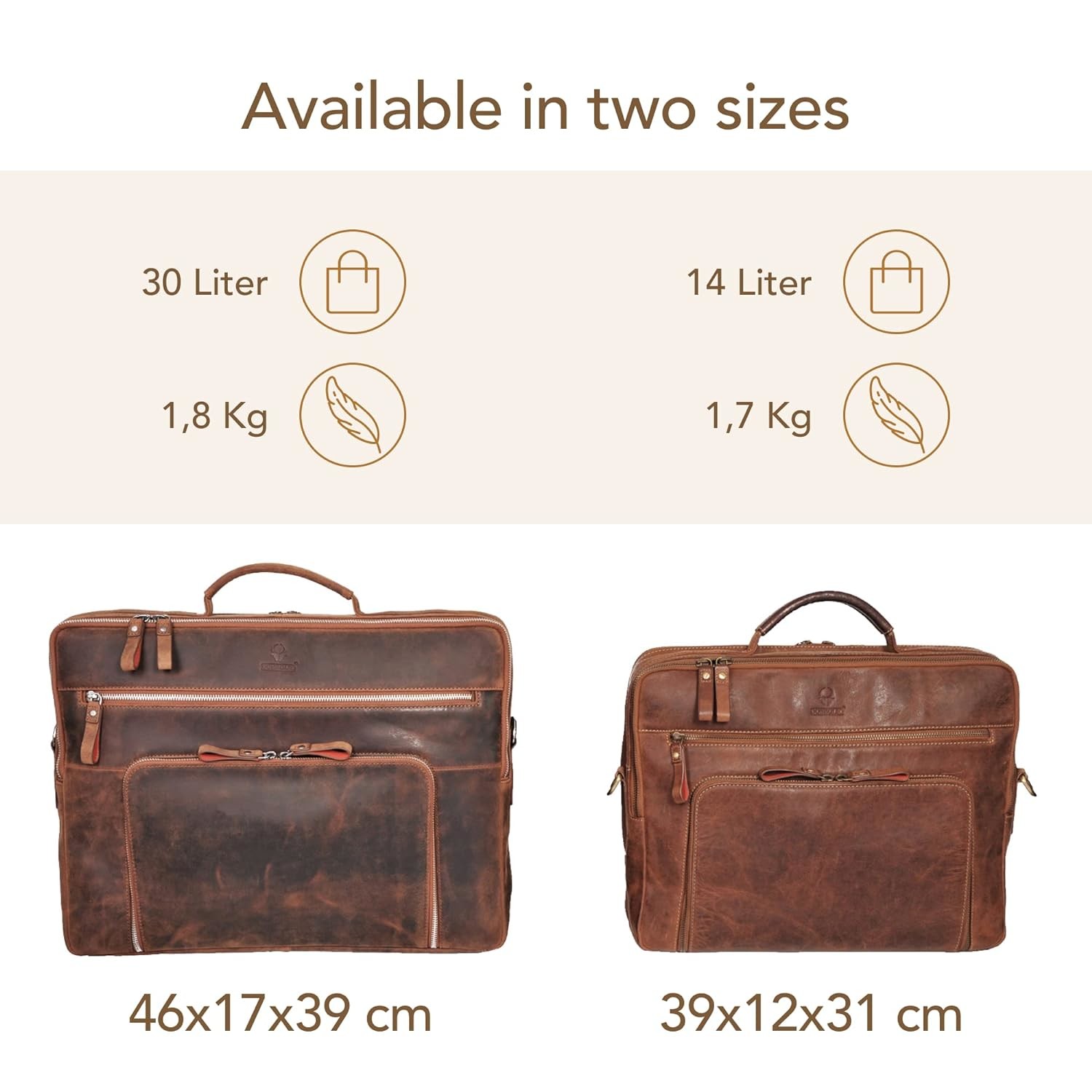 Laptop Bag San Francisco 17 Inch I Handcrafted Leather Shoulder Bag for Notebook I Briefcase for Office,