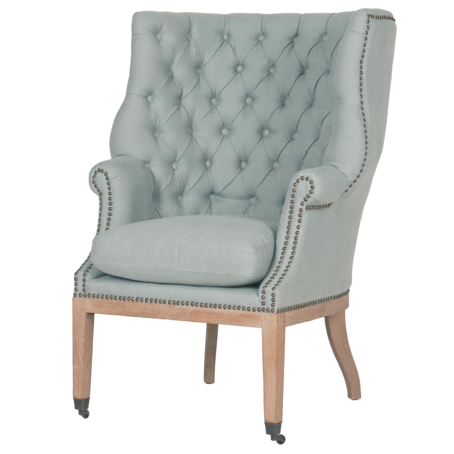 2018 French luxury armchairs Chair Living Room linen Tufted Fabric Accent Chair