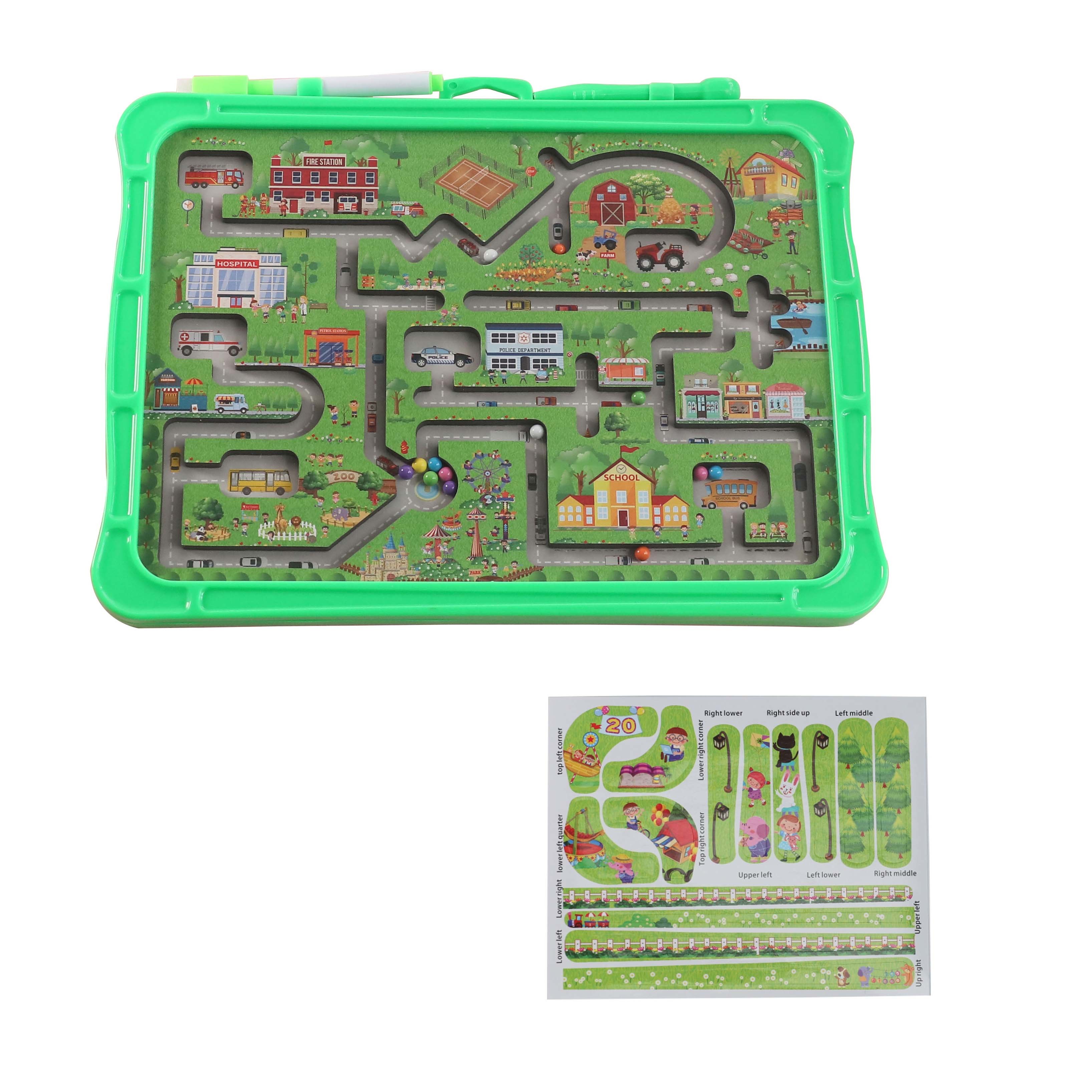 Interactive Rolling Beads Magnetic Puzzle Maze Game Jigsaw City Piece Group