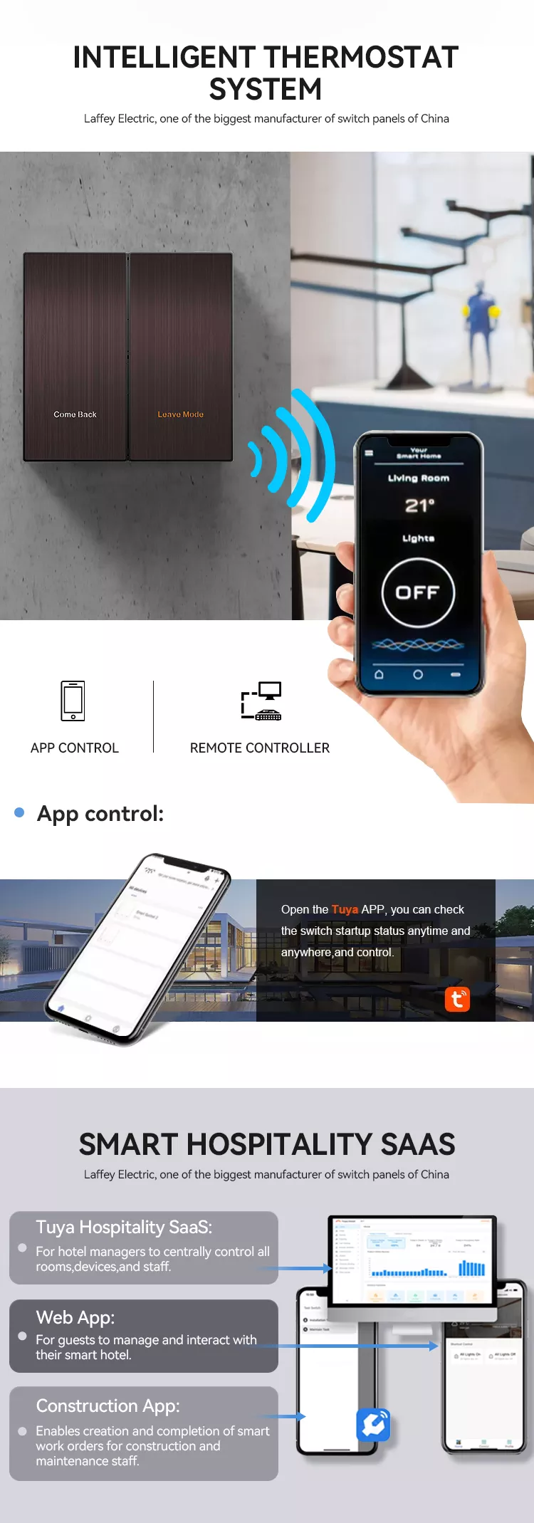 D8B Metal Wall Switch Zigbee Tuya APP Control 1 / 2 / 3 Button Wall Switch