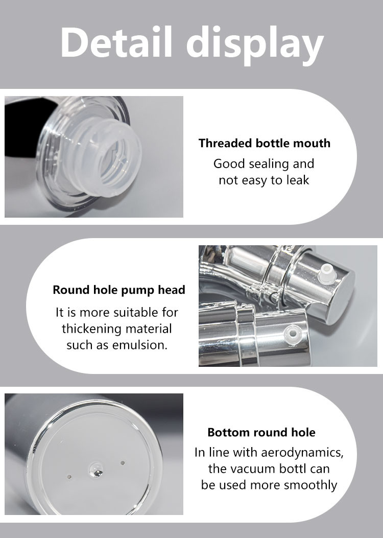 Acrylic Skincare Cosmetic Airless Bottle Full Electroplating Vacuum Bottle 30ml 50ml 100ml