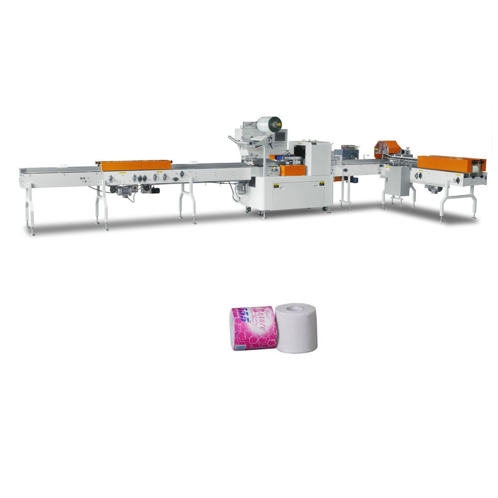 Automatic Toilet Tissue Paper Single Roll Packing Machine PLC Adjustable Size