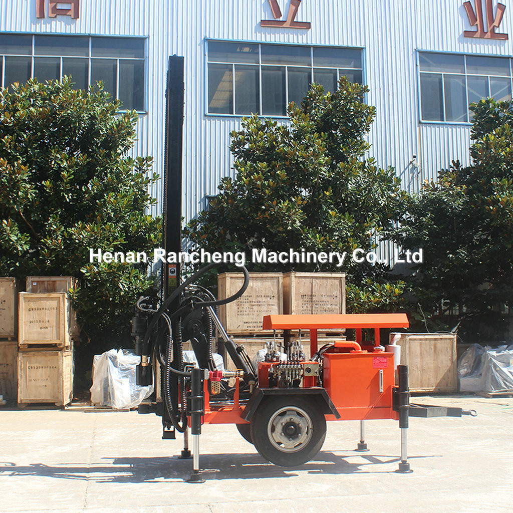 120m Depth Trailer Mounted Water Well Drilling Rigs 18.7KW Borehole Drilling Equipment