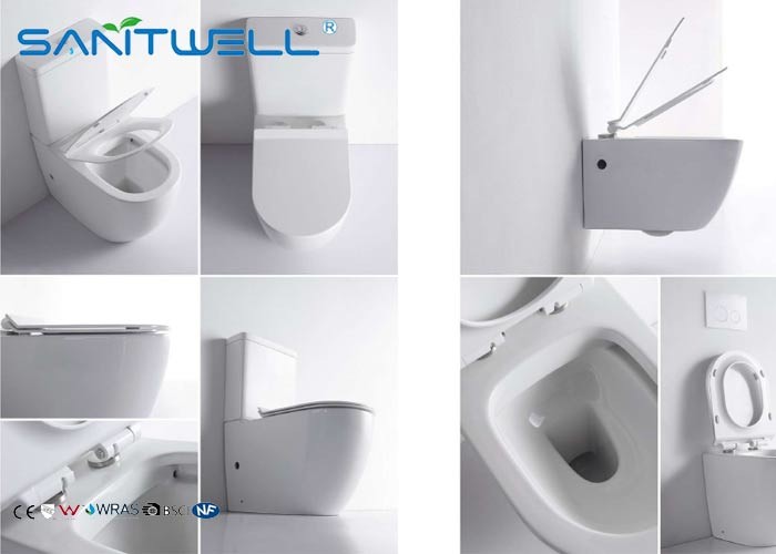 Bathroom Washdown Toilet 720*370*810mm Size PP Soft close Seat cover