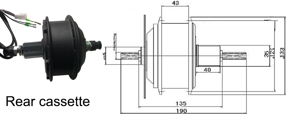 36V hub motor Rear cassette