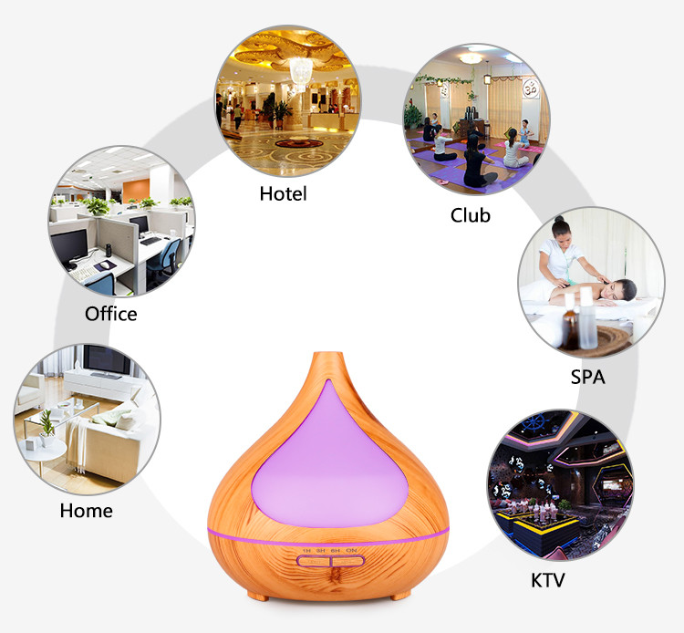 400ML Wood Grain Essential Oil Diffuser Ultrasonice Aromatherapy Diffusers Aroma Cool Mist Humidifier