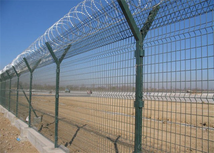 Galvanized Steel Airport Security Fencing / Security Fence For Nuclear Power Station