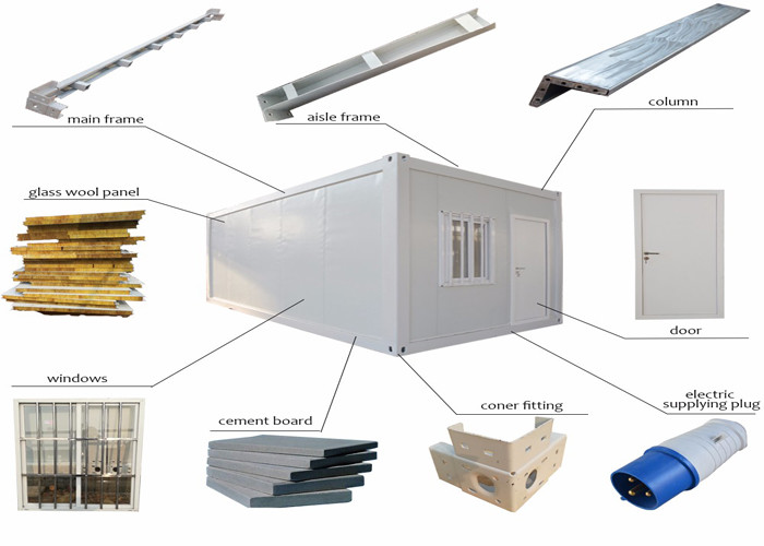 20 Feet Shipping Container Cabin With 5 Peices Of Toliet Baling Box Wash Table& Mirrow