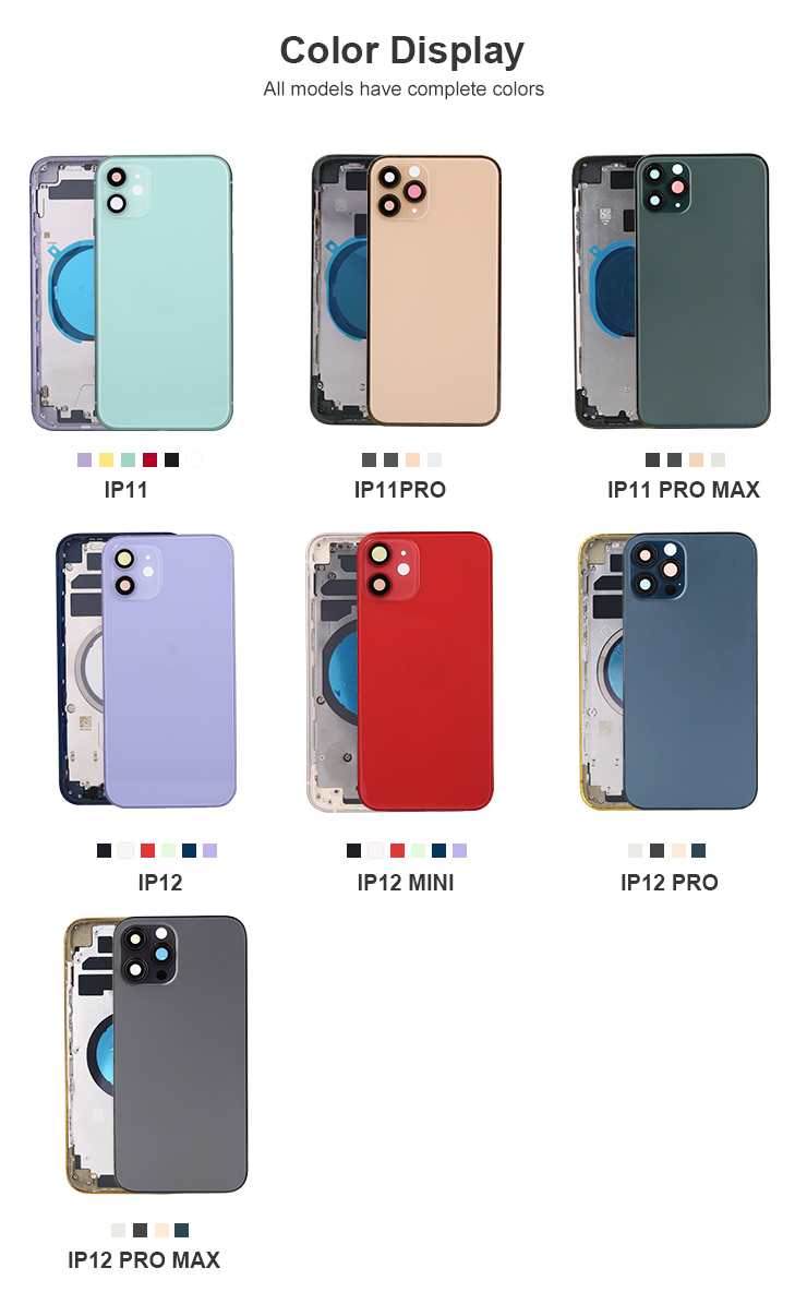 ODM Cell Phone Housing Battery Back Glass For Iphone 11pro 11promax 12mini 12pro