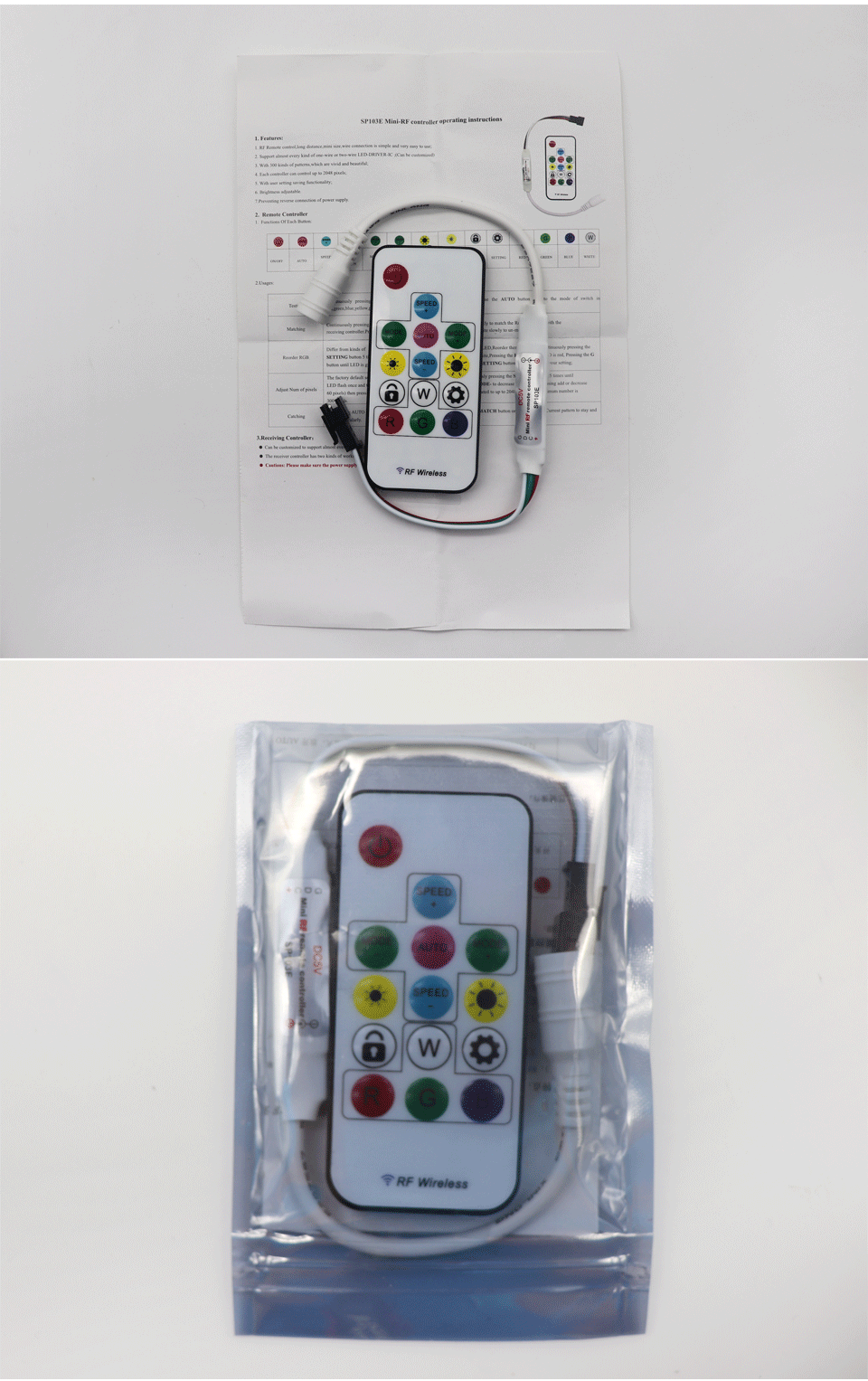 14 keys 3 pin LED Mini Controller , Sp002e Pixel Controller for LED light module