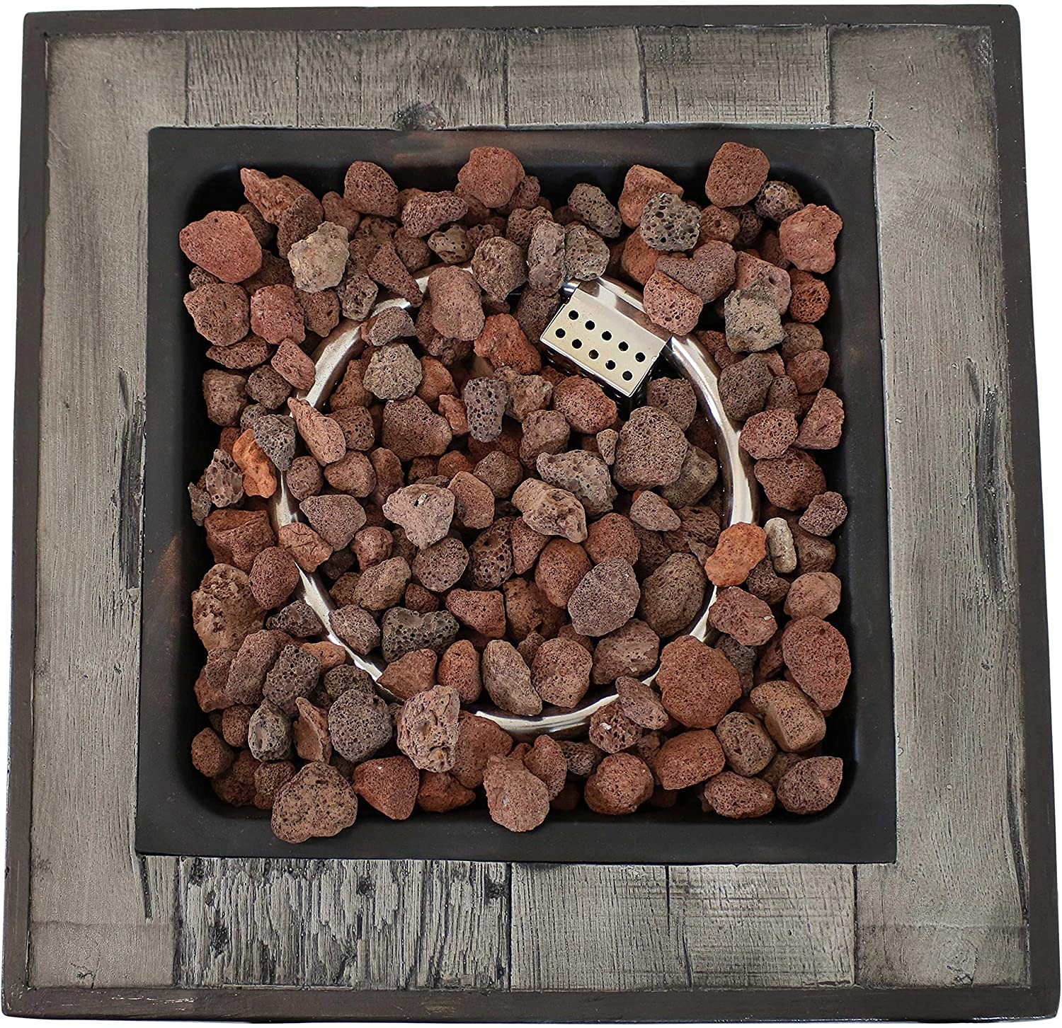 Outdoor Propane 53.8 Pounds Gas Square Fire Pit For Patio Or Garden - 25 Inches Tall