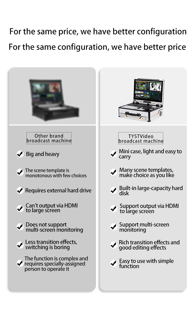 17.3 inch Tystvideo Live Stream Recording And Broadcasting Integrated Machine Director Switcher Vmix