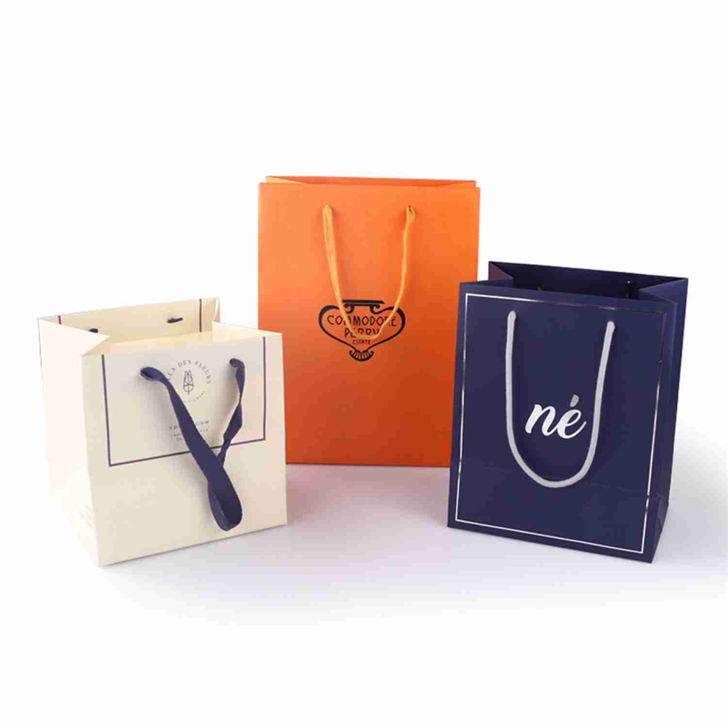 Artpaper 4C Orange Small Paper Shopping Bags Bulk odm