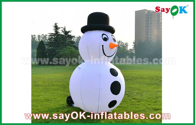 210D Oxford Cloth Inflatable Cartoon Characters Popular White Snowman / Olaf