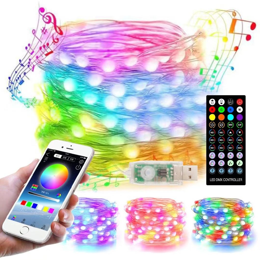 LED String Lights Smart Bluetooth Remote APP Control Halloween Wedding Party festival Christmas