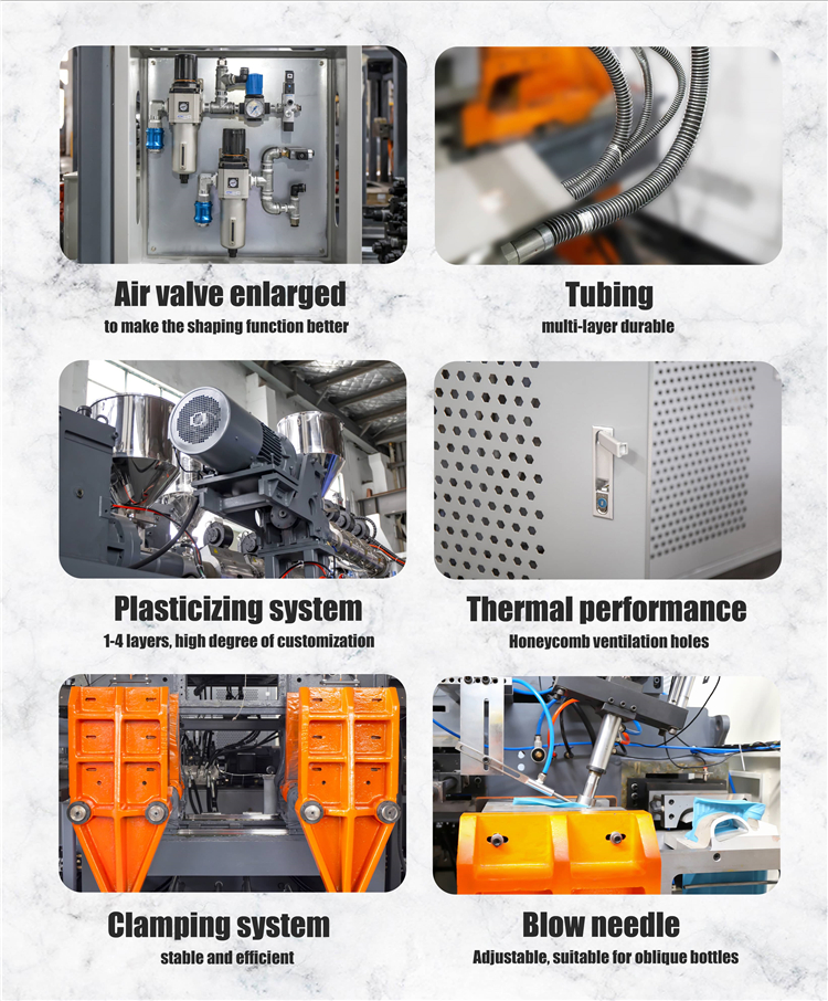 Small PE Blow Molding Machine Multi Heads Die Head Double Station