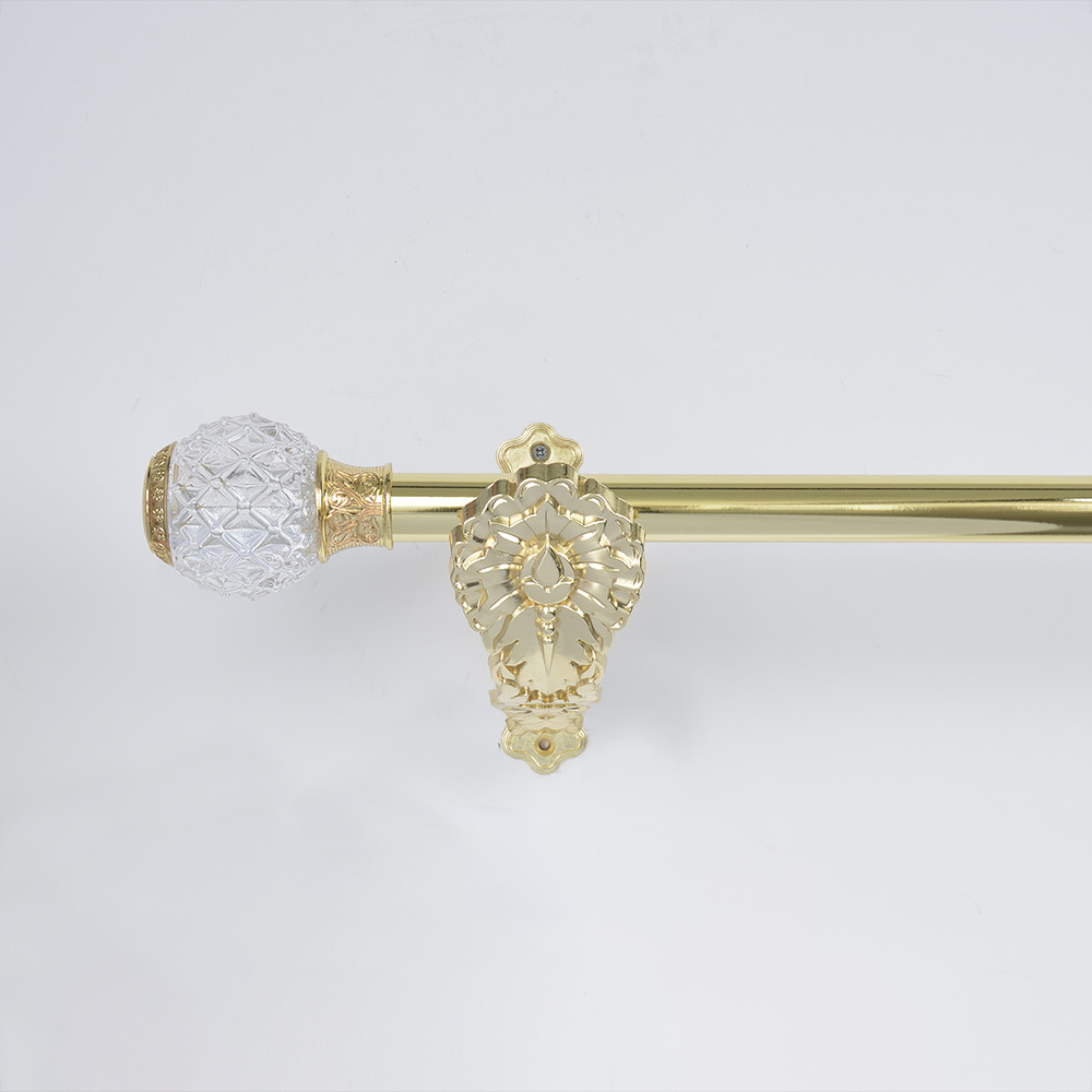 Gold Color Metal 6M Curtain Pipe Curtain Rods Sets with Crystal Finials Aluminum Home Decor