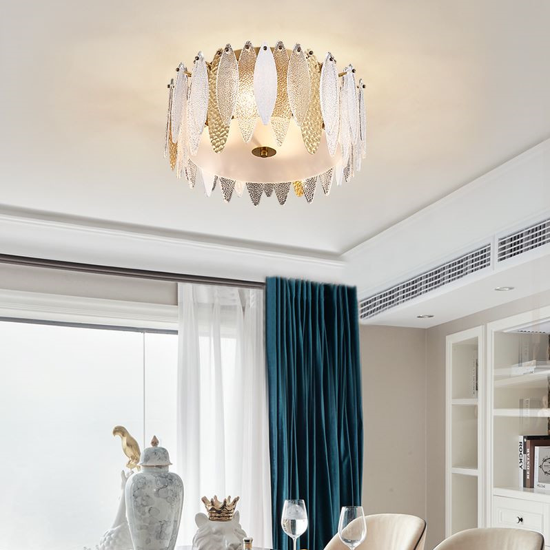 Factory Price Modern Colorful Big Glass Led Ceiling Lamp For Home