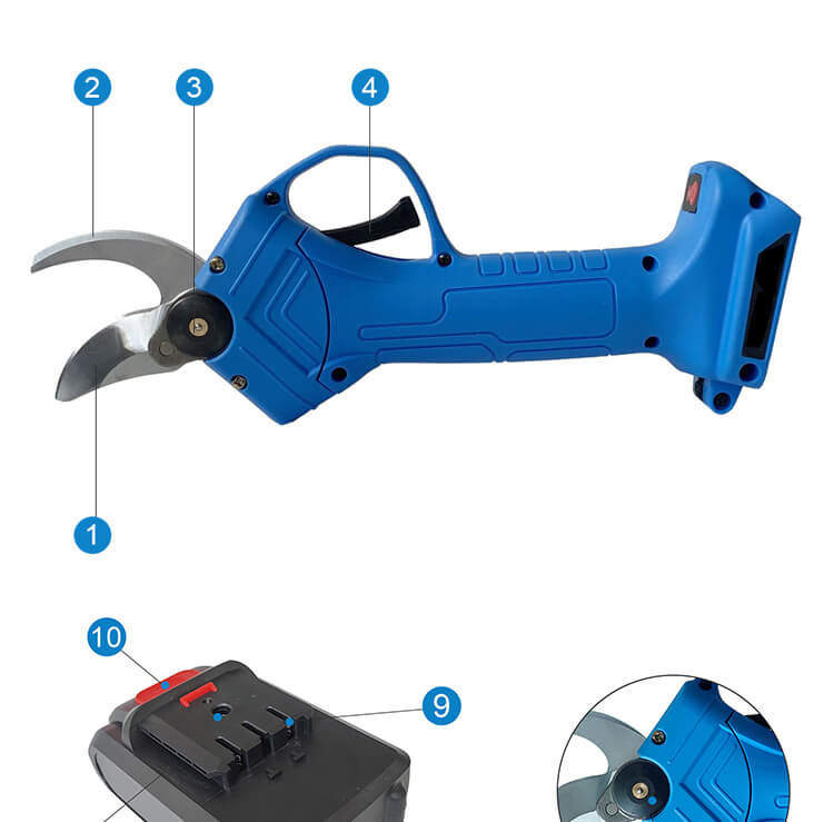 Wireless Electric Pruning Shears Battery Rechargeable Secateurs Garden Tool