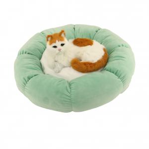 China Soft Comfortable Pet Bed 60cm 70cm Suede Canvas Dog Bed Cozy Calming Cat Bed 40CM 55CM on sale